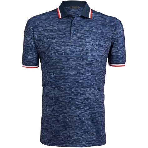 G Fore Wave Tech Jersey Rib Collar Slim Fit Golf Polo Carls Golfland