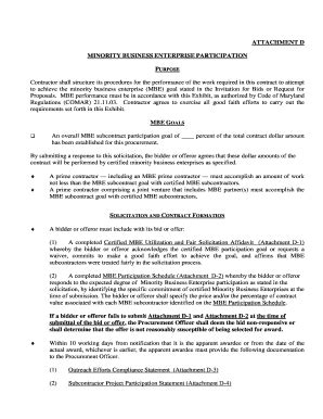 Fillable Online Attachment D MBE CDBG Guidebook Department Of Housing