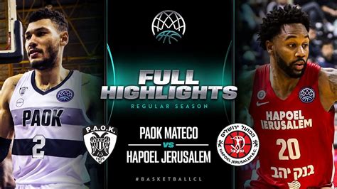 PAOK Mateco V Hapoel Bank Yahav Jerusalem Full Game Highlights