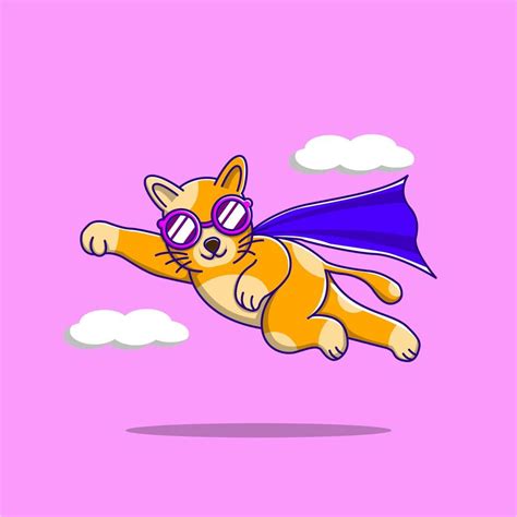 Cute Flying Cat Cartoon Illustration 9640677 Vector Art At Vecteezy