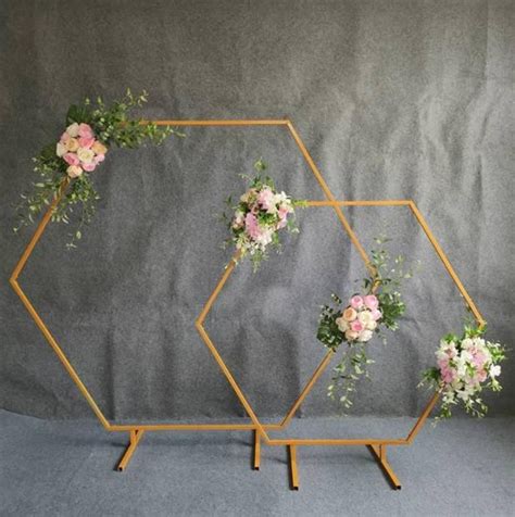 Hexagonal Wedding Backdrop Arch Outdoor Wedding Arch Decor Etsy