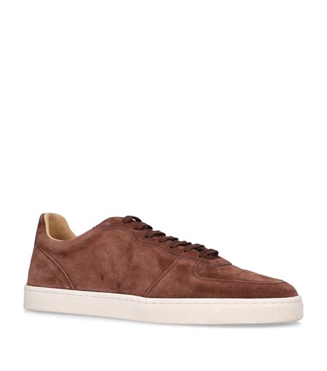 Mens Brunello Cucinelli Brown Suede Basketball Sneakers Harrods Uk