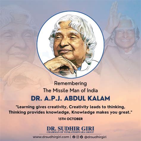 Remembering The Missile Man Of India Dr Apj Abdul Kalam On His Birth