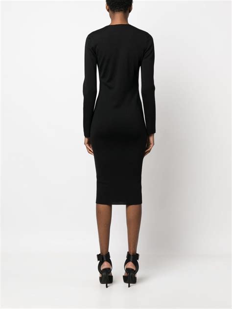 Tom Ford V Neck Knitted Dress Black Farfetch