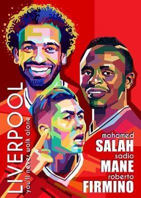 Salah Mane Firmino Poster Picture Metal Print Paint By Cholik