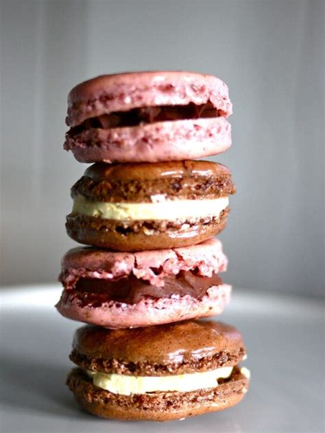 Chocolate Macarons With Bergamot Buttercream And Vanilla Bean Macarons