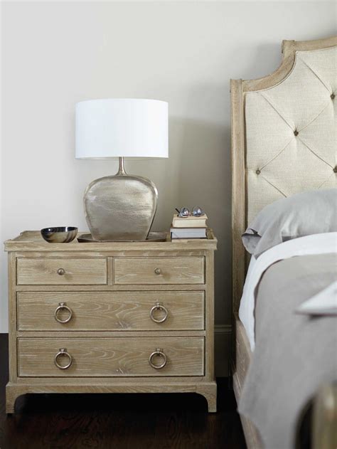 Bernhardt Rustic Patina Sand Three Drawer Nightstand Bernhardt Furniture Upholstered Sleigh