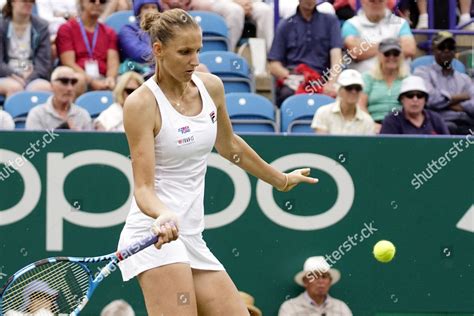 KAROLINA PLISKOVA CZE VS ELISE MERTENS Editorial Stock Photo Stock