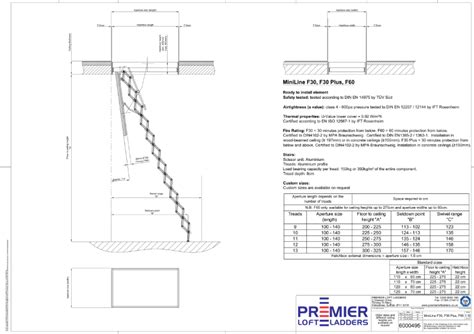 The Miniline F30f30 Plusf60 Fire Rated Loft Ladder Premier Loft