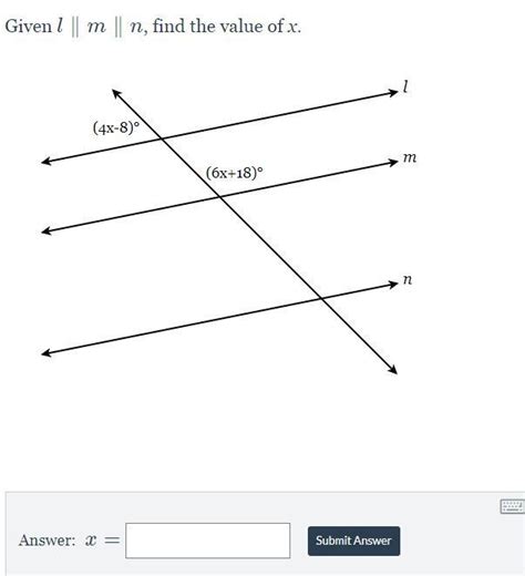 Given L ∥ M ∥ N Find The Value Of X