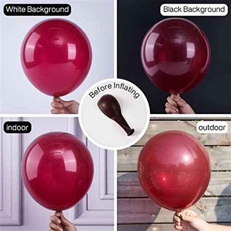 Partywoo Burgundy Balloons Pcs Inch Wine Red Balloons Maroon