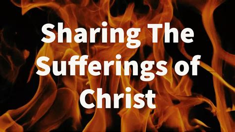 Sharing The Sufferings Of Christ Waverly Church Of Christ