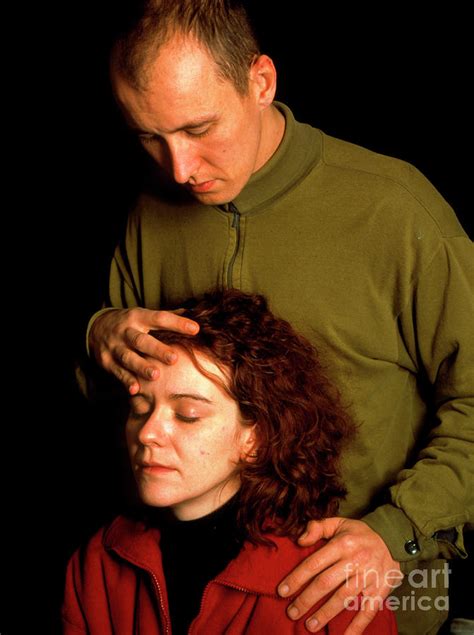 Man Puts His Hands On A Woman During Touch Healing Photograph By