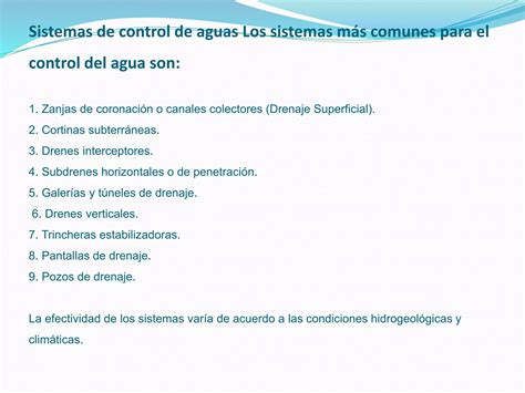 Características De Los Tipos De Sub Drenajes Ppt