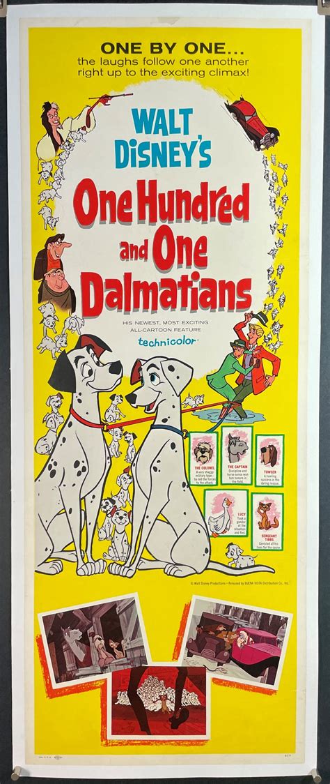 ONE HUNDRED AND ONE DALMATIANS, Original Linen Backed Insert Movie ...