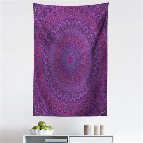 Eggplant Tapestry Mandala Shape A Kaleidescopic Style Sixties Inspired