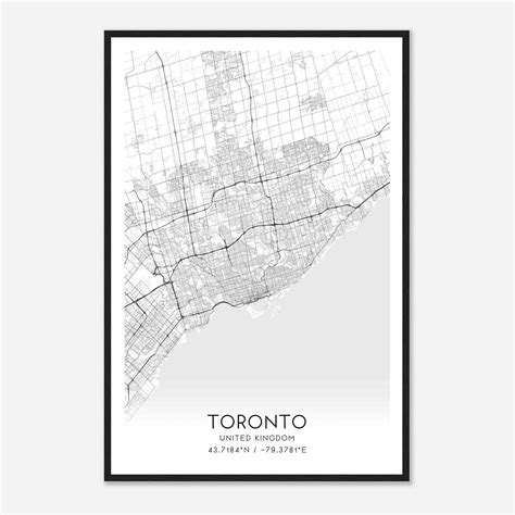 Toronto Canada Map Poster Modern Home Decor Wall Art Print Custom