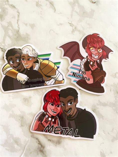 Nimona Stickers Charms Etsy