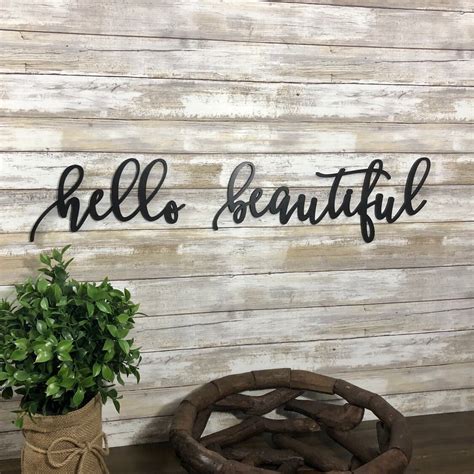 Hello Beautiful Sign Dorm Room Decor Playroom Wall Sign Etsy