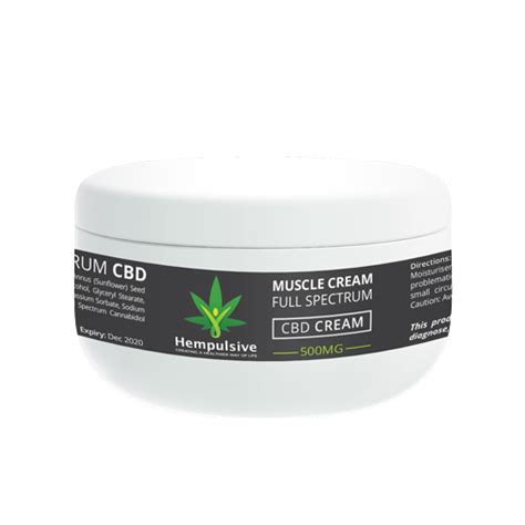 Cbd Muscle Cream 500mg Hempulsive Best 4 Quality Cbd