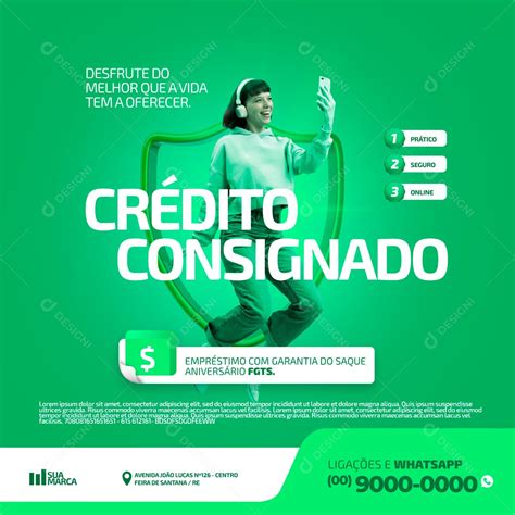 Crédito Consignado Empréstimo Social Media PSD Editável download