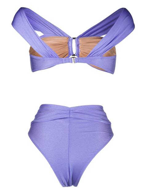 Noire Swimwear Gathered Detail High Waisted Bikini Farfetch