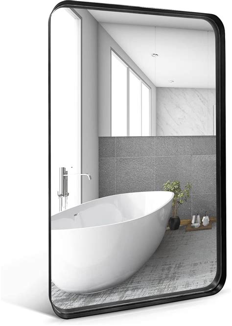 Buy Firmranch Wall Mirror For Bathroom 24x36 Black Metal Framed Bathroom Mirror，stainless Steel