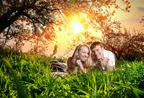 Couple On Green Grass Stock Image Everypixel