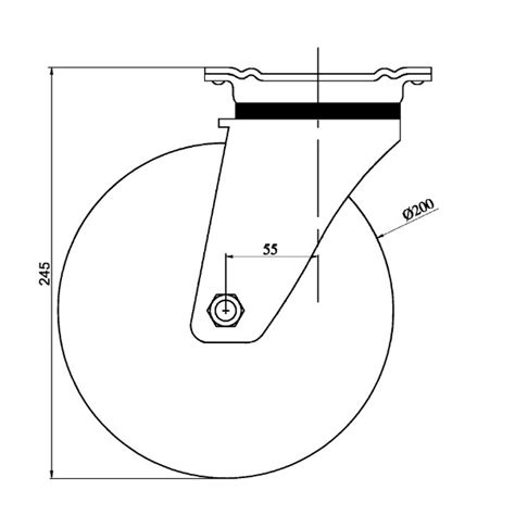 Roata Pivotanta Cu Cauciuc Solid Centru Din Aluminiu Rulment Cu Bile