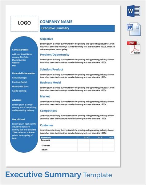 Executive Summary Template More Free Business Proposal Template