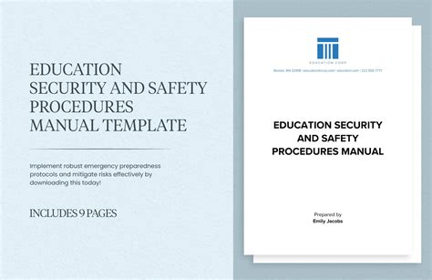 Education Security And Safety Procedures Manual Template In Word Pdf