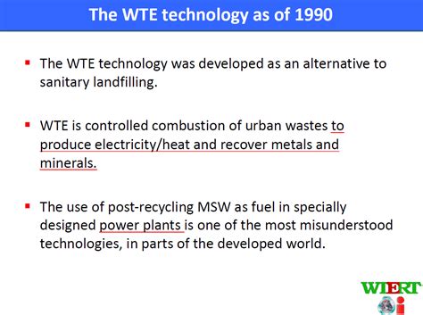 WtERT Waste To Energy Research Technology