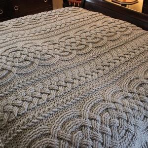 Crochet Blanket Pattern Large Irish Lullaby Cable Braided Blanket