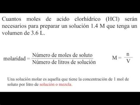 C Mo Preparar Una Soluci N Molar De Hcl Youtube