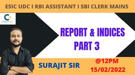 Report Index I Part I Esic Udc I Rbi Assistant I Sbi Clerk Mains I