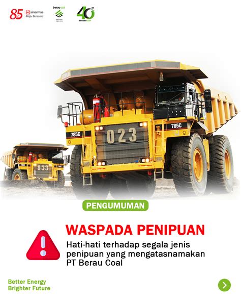 Berau Coal Energy | Waspada Penipuan yang Mengatasnamakan PT Berau Coal