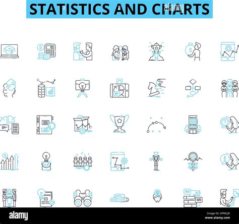 Statistics And Charts Linear Icons Set Data Graphs Trends Variance