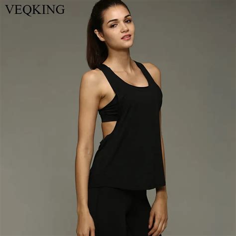 Veqking Womens Sleeveless Hollow Back Yoga Shirts Breathable Quick