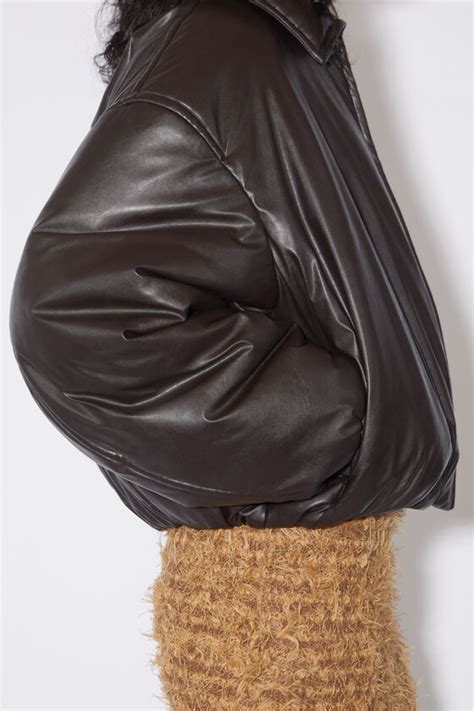 Acne Studios Coated Bomber Jacket Dark Brown