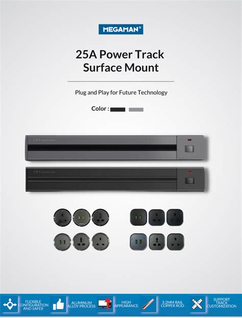 Megaman Power Track Socket With Universal A Power Socket Usb