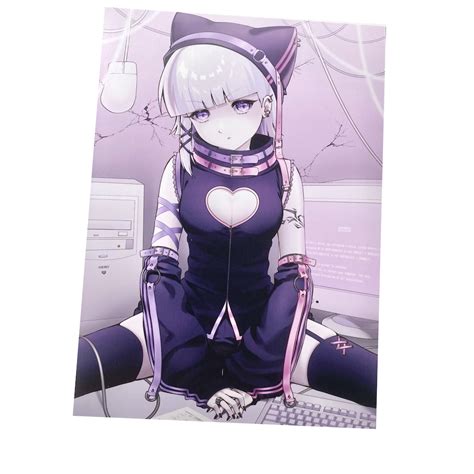 Cyber Anime Girl Art Print Menhera Jiraikei Yamikawaii Emo Goth