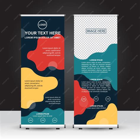 Estilo abstracto dinámico roll up banner plantilla para el estandarte