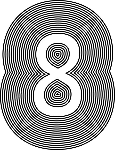 Number 8line Logo Icon Design Letter Eighth Play Vector Letter Eighth