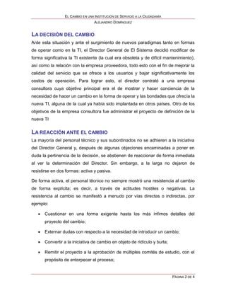 Gestión del cambio caso de estudio PDF Descarga Gratuita