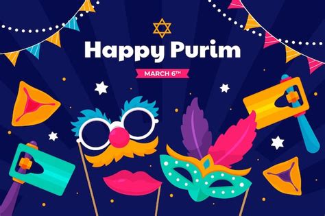 Fundo Plano Para Celebra O De Purim Vetor Gr Tis