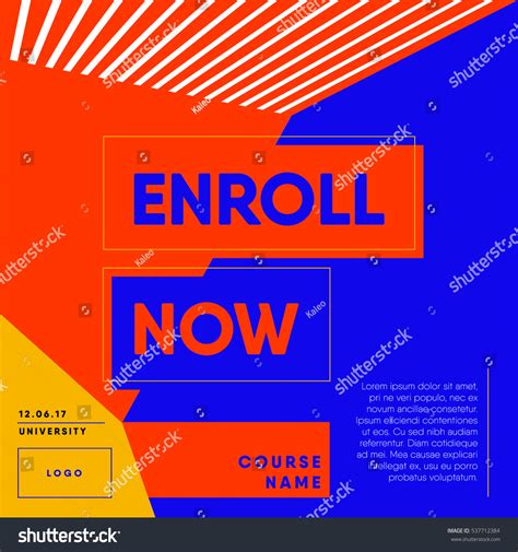 Enroll Now Open Registration Course Template Stock Vector (Royalty Free