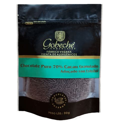 Chocolate Puro Cacau Granulado Gobeche Ado Ado Eritritol G