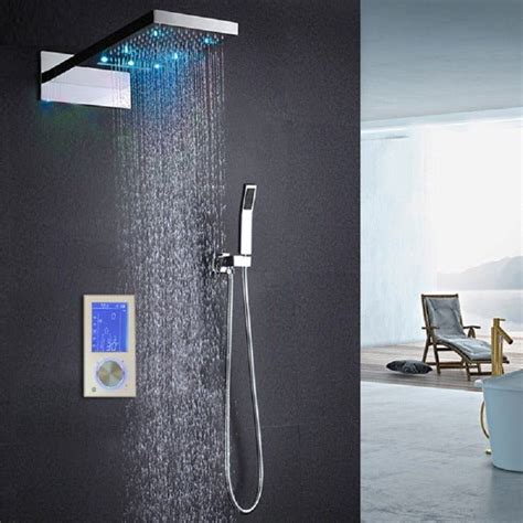 Cascada Luxury 9 X22” Led Shower Set With Digital Lcd Touch Screen Cascada Showers