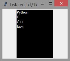 Lista Listbox En Tcl Tk Tkinter Recursos Python