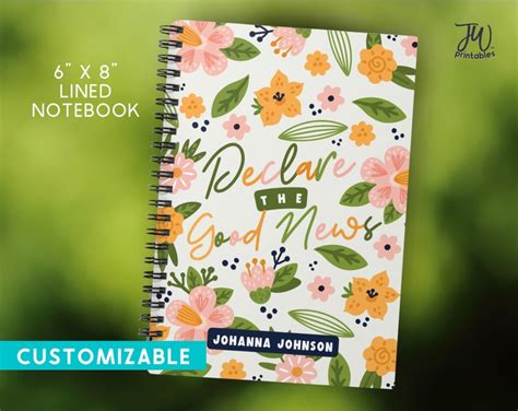 2024 Declare The Good News Lined Spiral Notebook Personalized JW